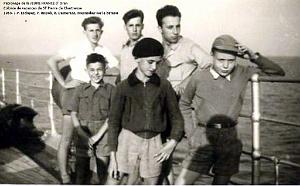 1953 JP. Esclapez,P.Rispoli, R.Demeurens, Meynadier sur le bateau